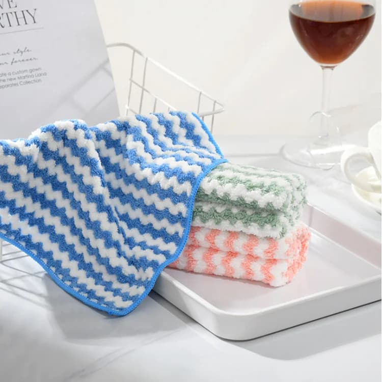 Sublimation Double Sided Microfiber Absorbent Kitchen Dish Cloth Minky Housekeep Wash Dishes Cloth